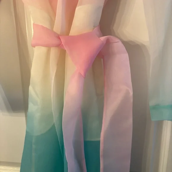 NWOT NEW C.
Wonder Christian Siriano Pink to Mint Ombre Organza Trench Coat - Picture 5 of 11